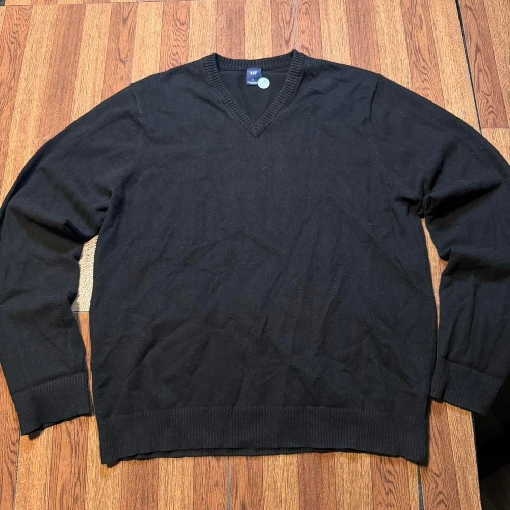 Gap Black Knit‎ V Neck Essential Sweater Large